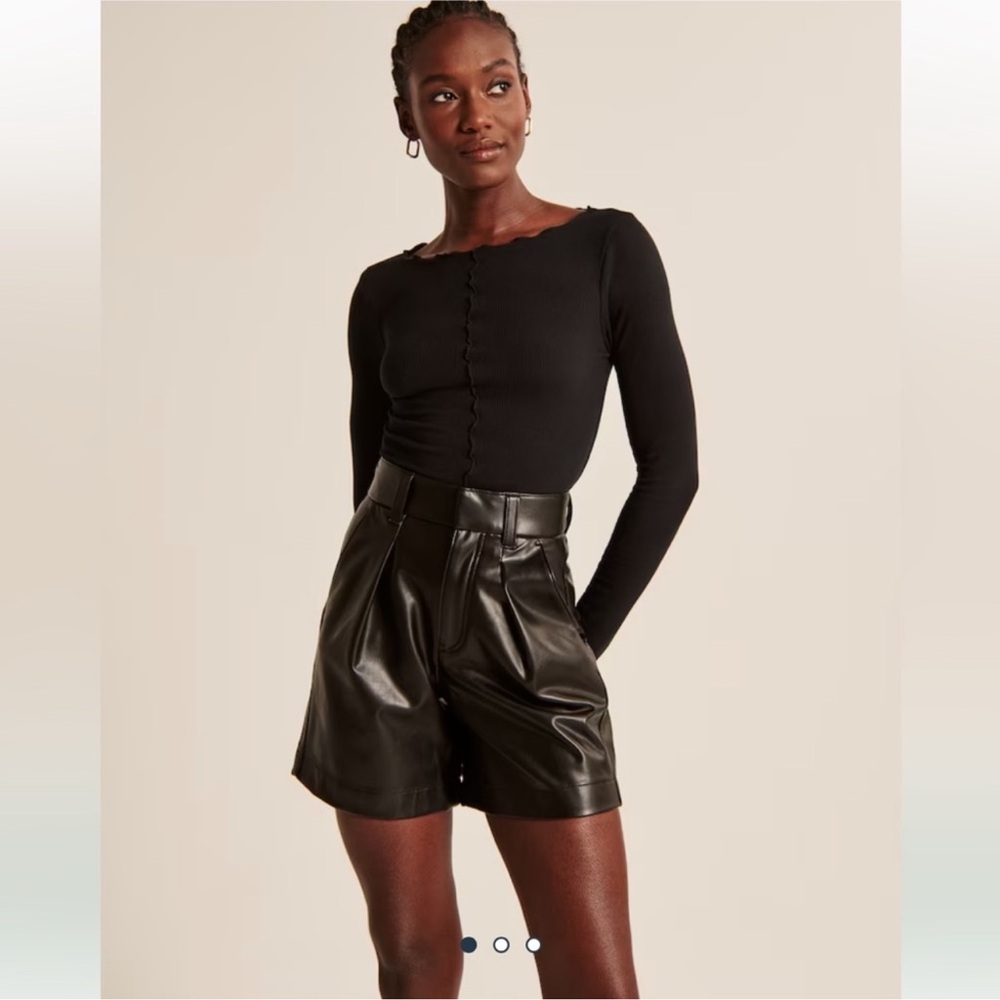 Abercrombie and Fitch 6 Inch Vegan Leather Tailored Shorts